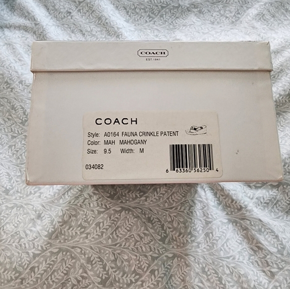 NEW! Coach Fauna Crinkle Patent Mahogany Sandals, NIB, Size 9.5 M - Picture 9 of 9